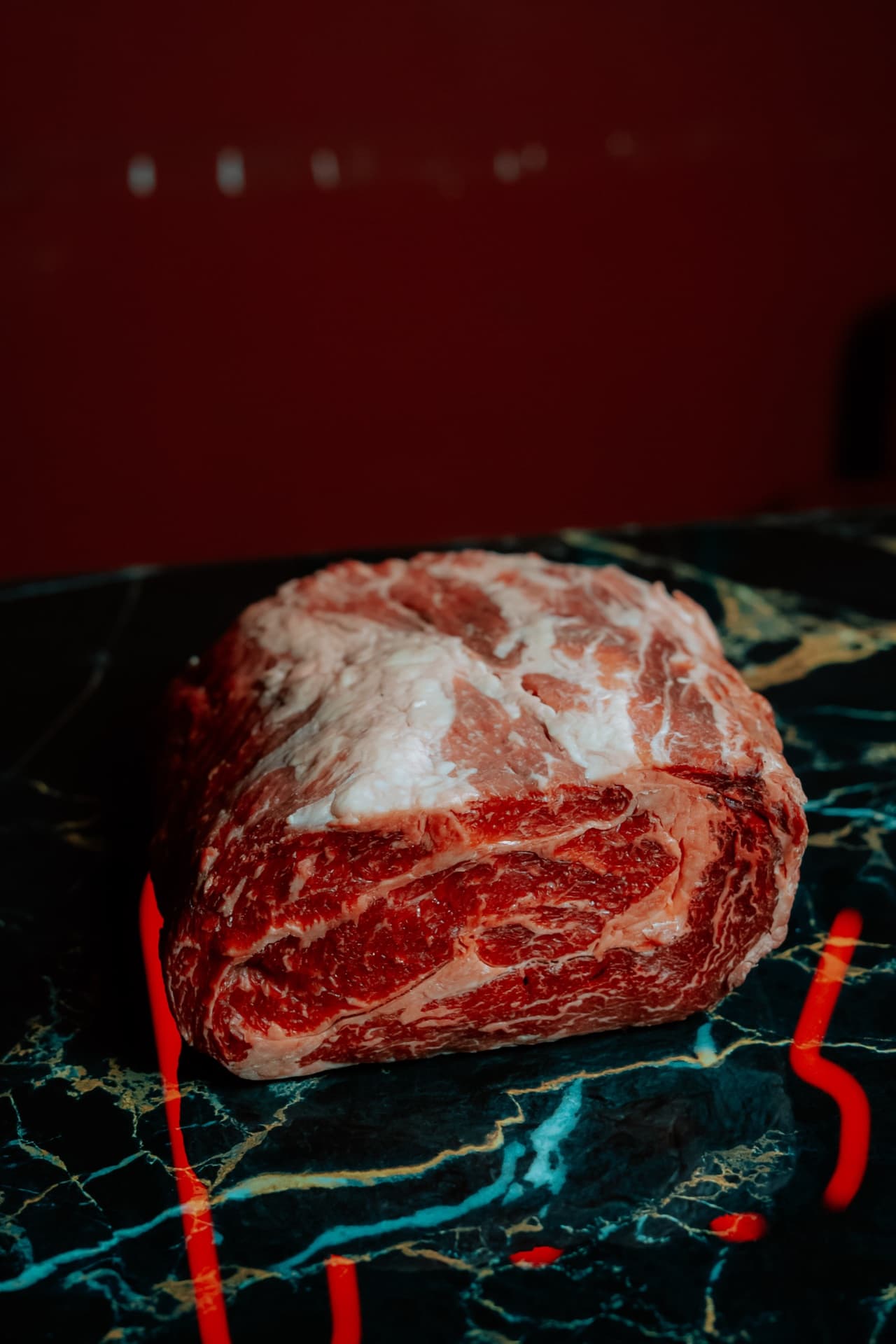 Costata di manzo cruda con marezzatura, Carpaccio Beef Restaurant Roma